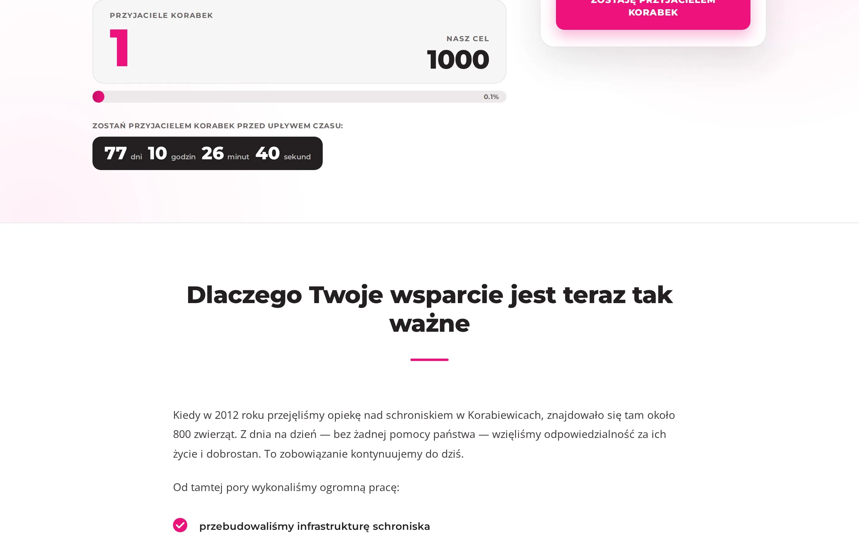 Live-licznik darczyńców 1/1000 i odliczanie czasu do końca roku