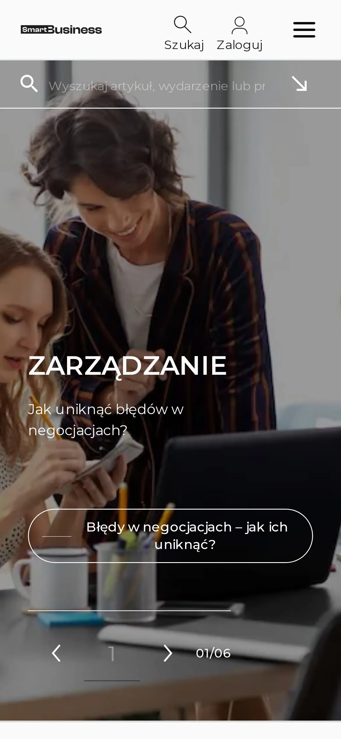 Strona główna smart-magazine.pl - widok mobilny